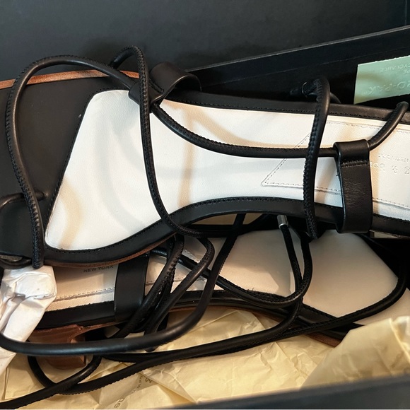 NWT rag & bone Cindy Tie Open Toe Wrap Sandals in Black Size 9/39 - Picture 7 of 16